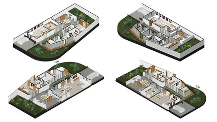 Isometric Architectural Projection - AI Exterior Isometric Main Perspectives