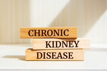 Wooden blocks with words 'Chronic Kidney Disease'.