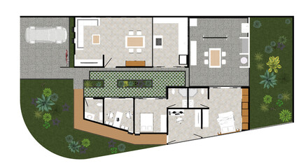 Architectural Projection - AI Top Floor Interior View