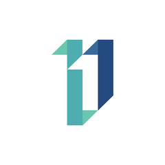 Modern number 11 logo design vector for your business