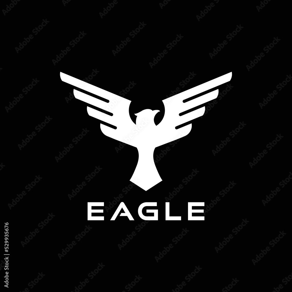 Sticker eagle silhouette minimalist logo design