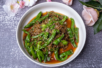 Korean food side dish stir-fried anchovies