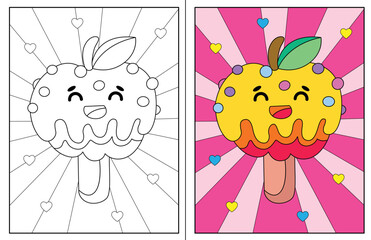 Obraz premium kawaii ice-cream coloring page