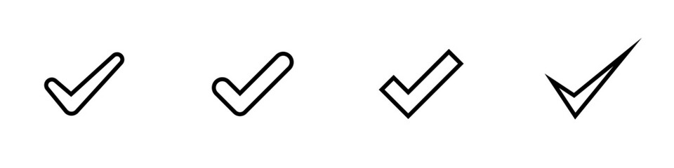 Obraz premium Icono de verificación de aprobación. Concepto de visto, bien, aprobado, correcto, seleccionado. Ilustración vectorial estilo línea simple