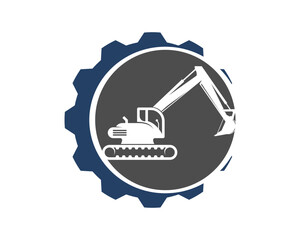 Circle with excavator shape inside