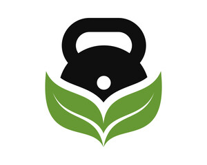 A dumbbell with two leaves