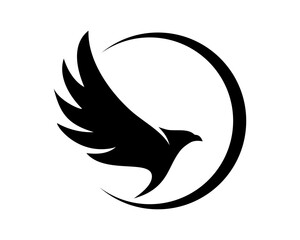 Circle with eagle silhouette inside