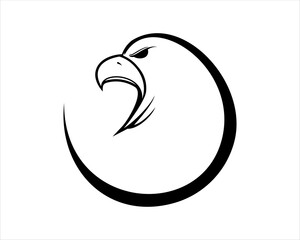 Circle with eagle head inside