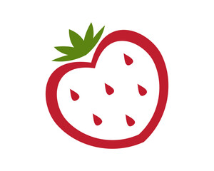 Love shape with strawberry inside