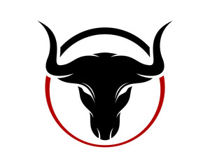 Circle with bull head inside