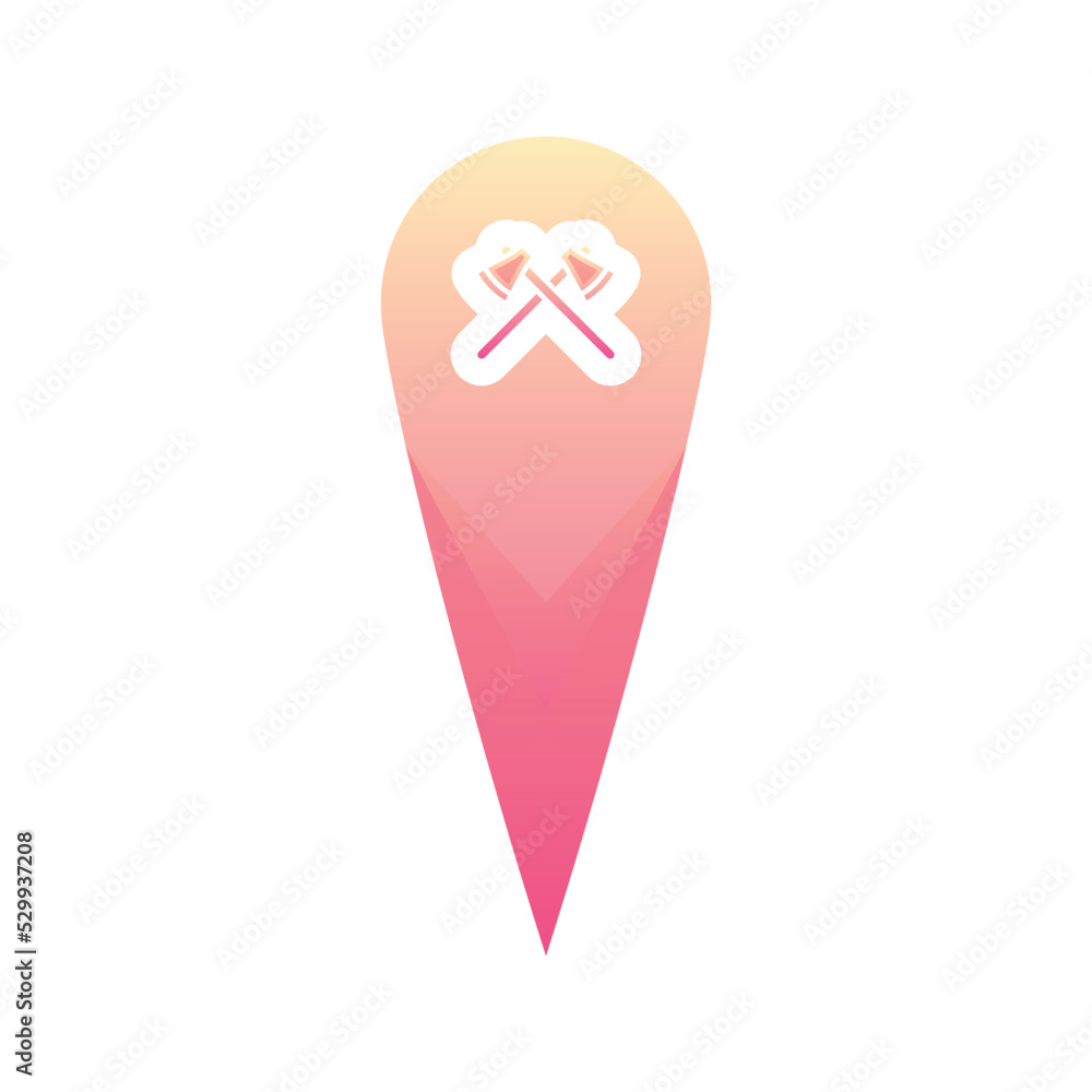 Poster axe location logo gradient design template icon element