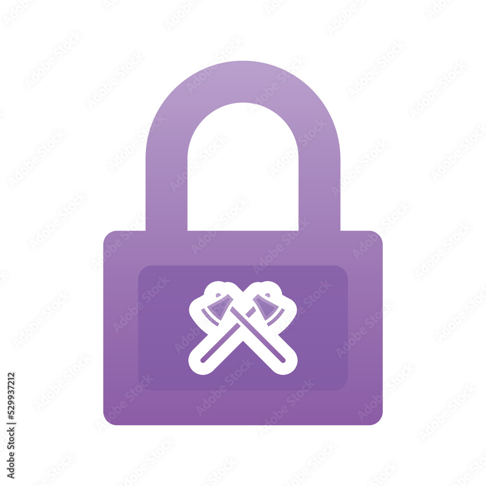 Poster axe lock logo gradient design template icon element