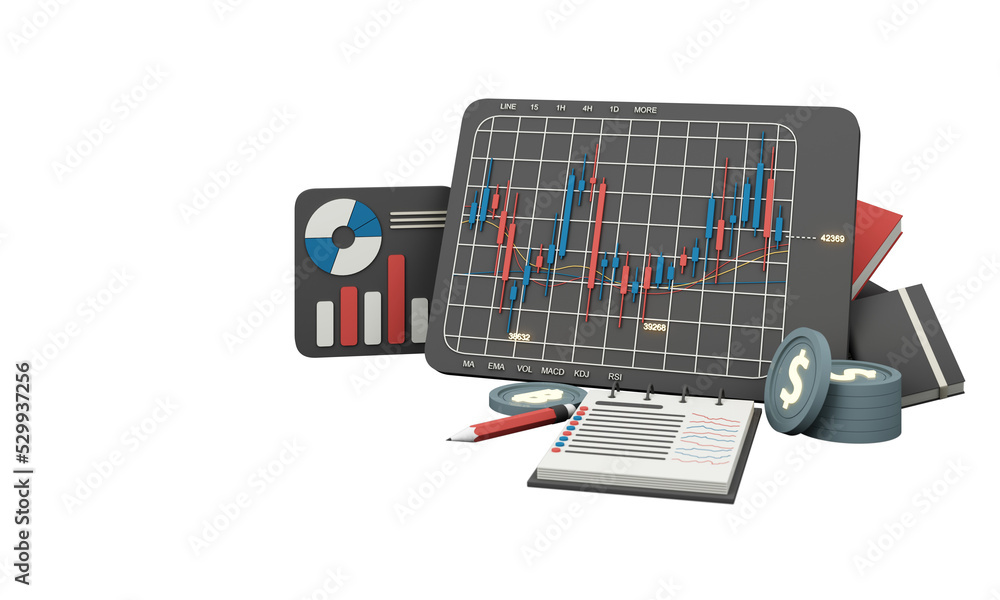 Poster digital currency gold coins it is enclosed around a digital currency chart with bars candlestick pat
