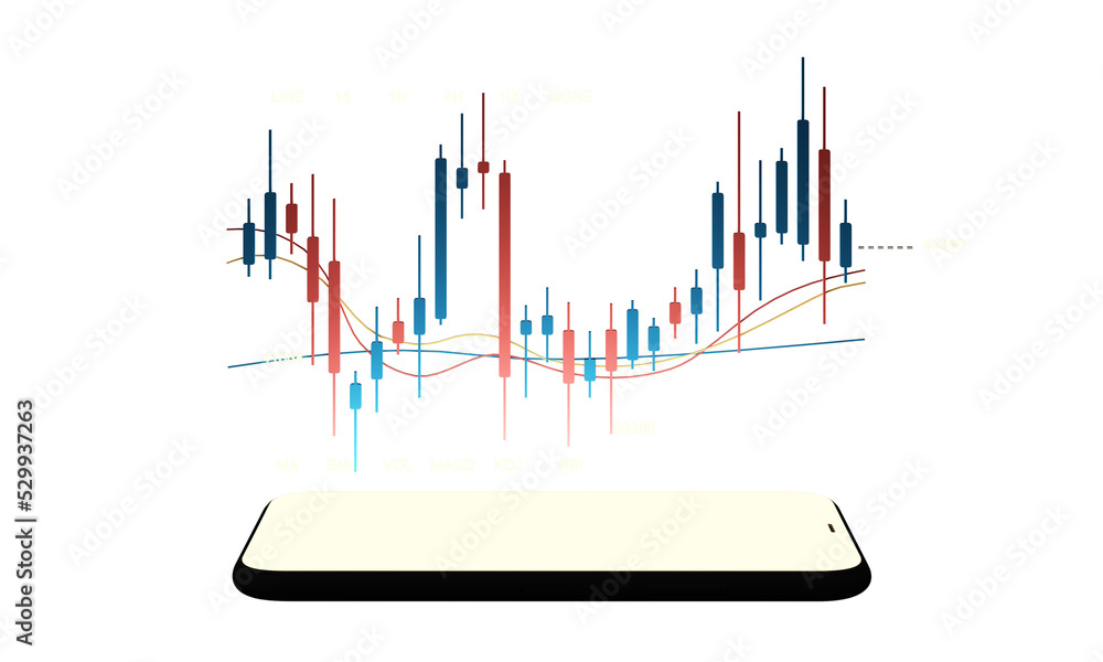 Poster digital currency gold coins it is enclosed around a digital currency chart with bars candlestick pat