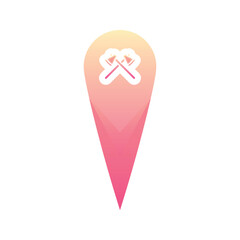 axe location logo gradient design template icon element
