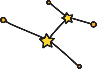 constellation color doodle icon