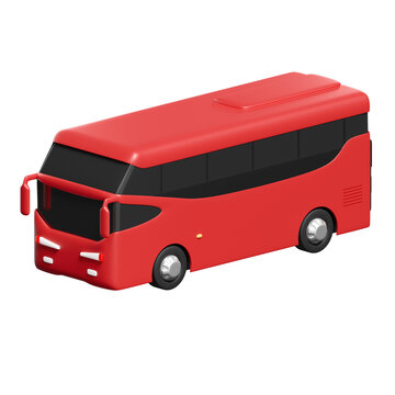 red bus 3d illustration
