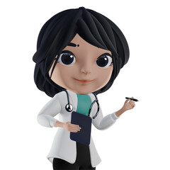 3D Beautiful Female Doctor - 529937609