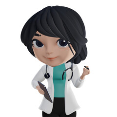 3D Beautiful Female Doctor - 529937616