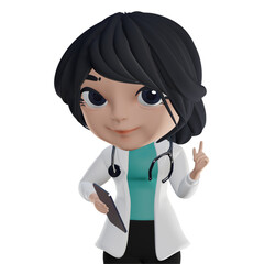3D Beautiful Female Doctor - 529937621