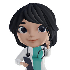 3D Beautiful Female Doctor - 529937632