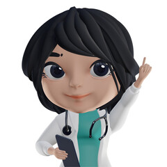 3D Beautiful Female Doctor - 529937644