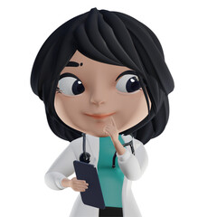 3D Beautiful Female Doctor - 529937651