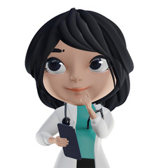 3D Beautiful Female Doctor - 529937656