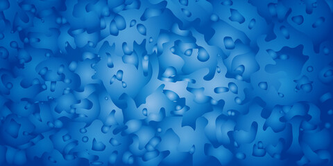 Abstract blue gradient background. Geometrical shapes, bubbles. Water, paper close-up illusion, pattern, texture. Great for banner, template.