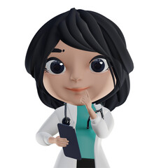 3D Beautiful Female Doctor - 529937662