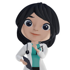 3D Beautiful Female Doctor - 529937670