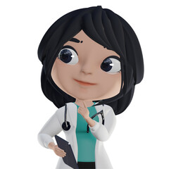 3D Beautiful Female Doctor - 529937678