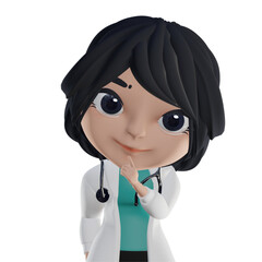 3D Beautiful Female Doctor - 529937690