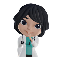 3D Beautiful Female Doctor - 529937696