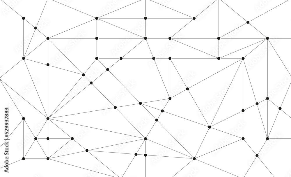 Aufkleber Geometric polygonal connect lines and dots background template. Network linked global system graphic vector.	