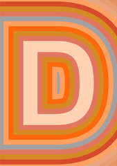 Background picture letter D, orange tone in autumn, used in graphics.