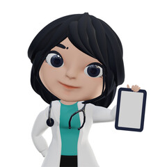 3D Beautiful Female Doctor - 529937839