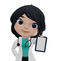 3D Beautiful Female Doctor - 529937849