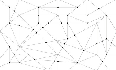 Geometric polygonal connect lines and dots background template. Network linked global system graphic vector.	