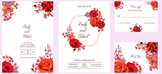 vector floral design for wedding invitation