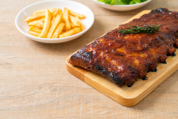 grilled and barbecue ribs pork