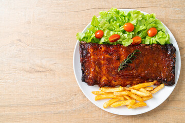 grilled and barbecue ribs pork