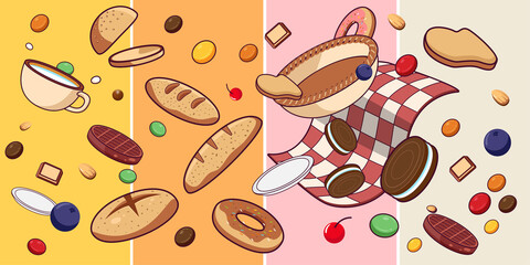 bread and cookies illustration