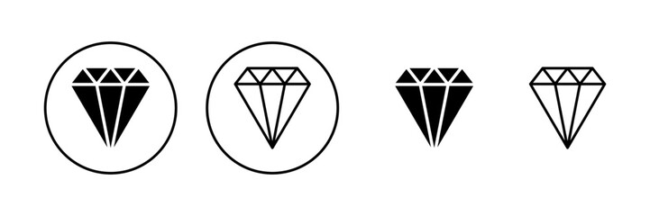 Diamond icon vector. diamond gems sign and symbol