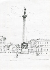Palace square in Petersburg sketch - 529940026