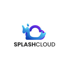 Vector Logo Illustration Splash Cloud Gradient Colorful Style.