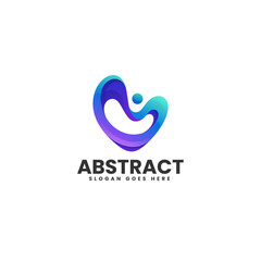 Vector Logo Illustration Abstract Gradient Colorful Style.