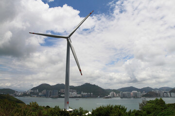  Lama Island windmill behind the forest, hong kong 10 May 2011