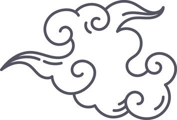 Oriental Style Cloud Doodle Element