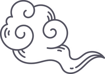 Oriental Style Cloud Doodle Element